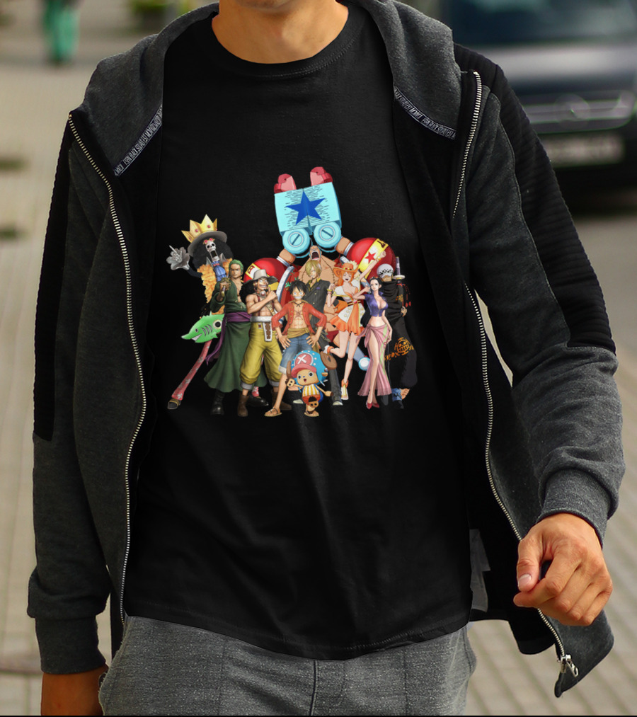 One Piece Main Characters Iconic Straw Hat Pirates Ensemble T-Shirt