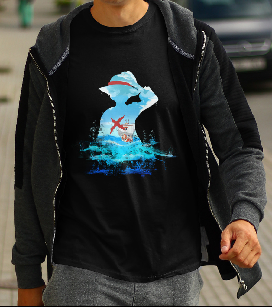 One Piece Strawhat Pirate Ship Adventure On Sea T-Shirt