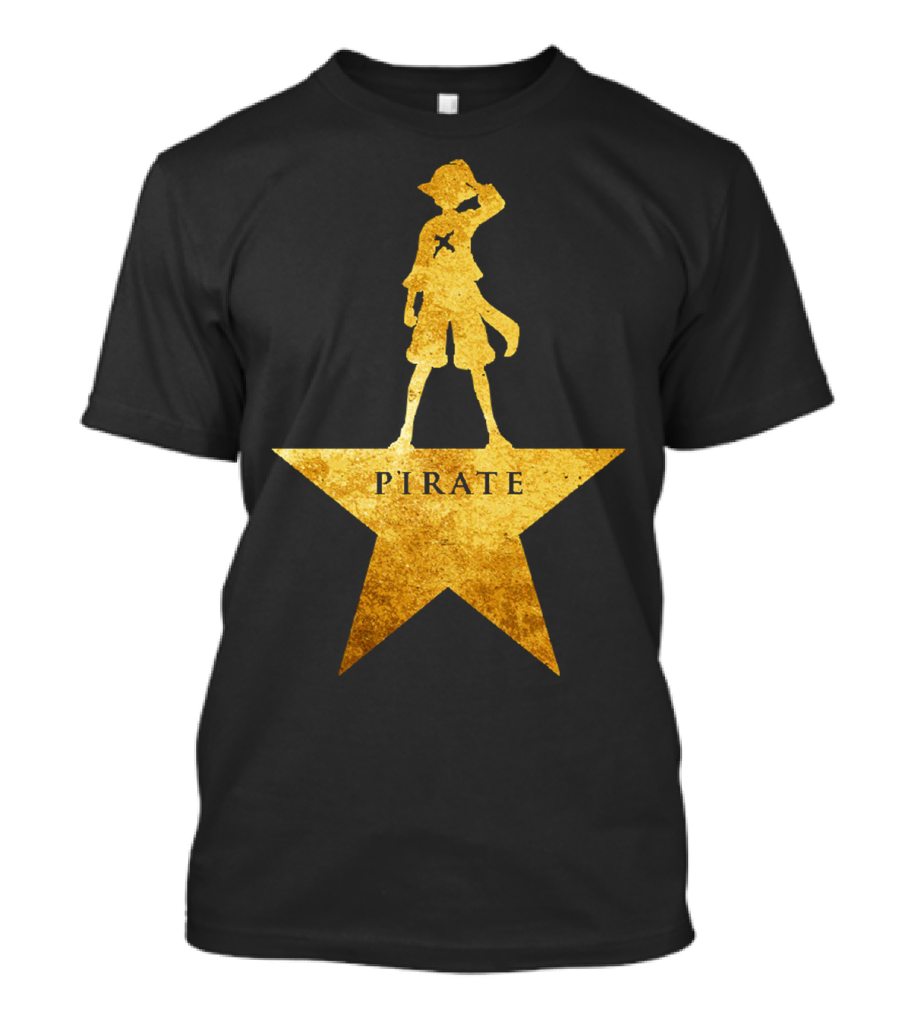 Pirate Star Gold Silhouette One Piece Luffy T-Shirt