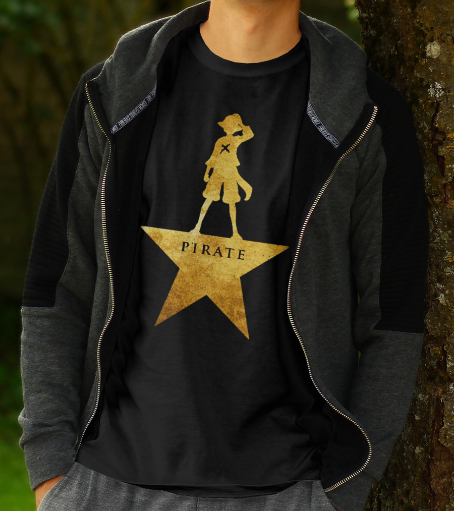 Pirate Star Gold Silhouette One Piece Luffy T-Shirt