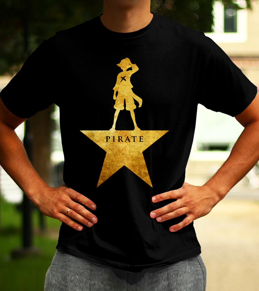 Pirate Star Gold Silhouette One Piece Luffy T-Shirt