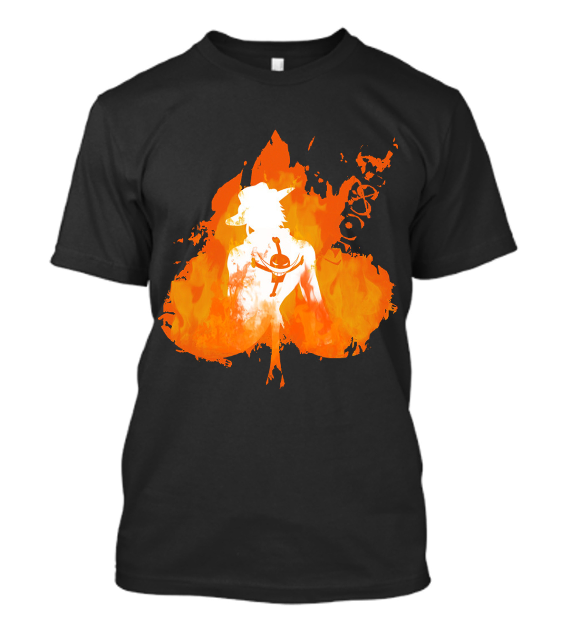 Ace One Piece Silhouette On Fire T-Shirt