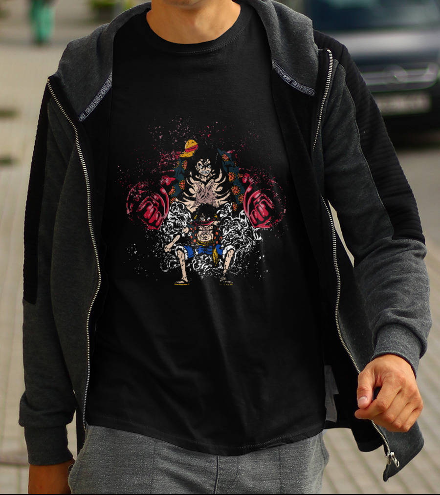 Fourth Gear Splattered Luffy Transformation T-Shirt
