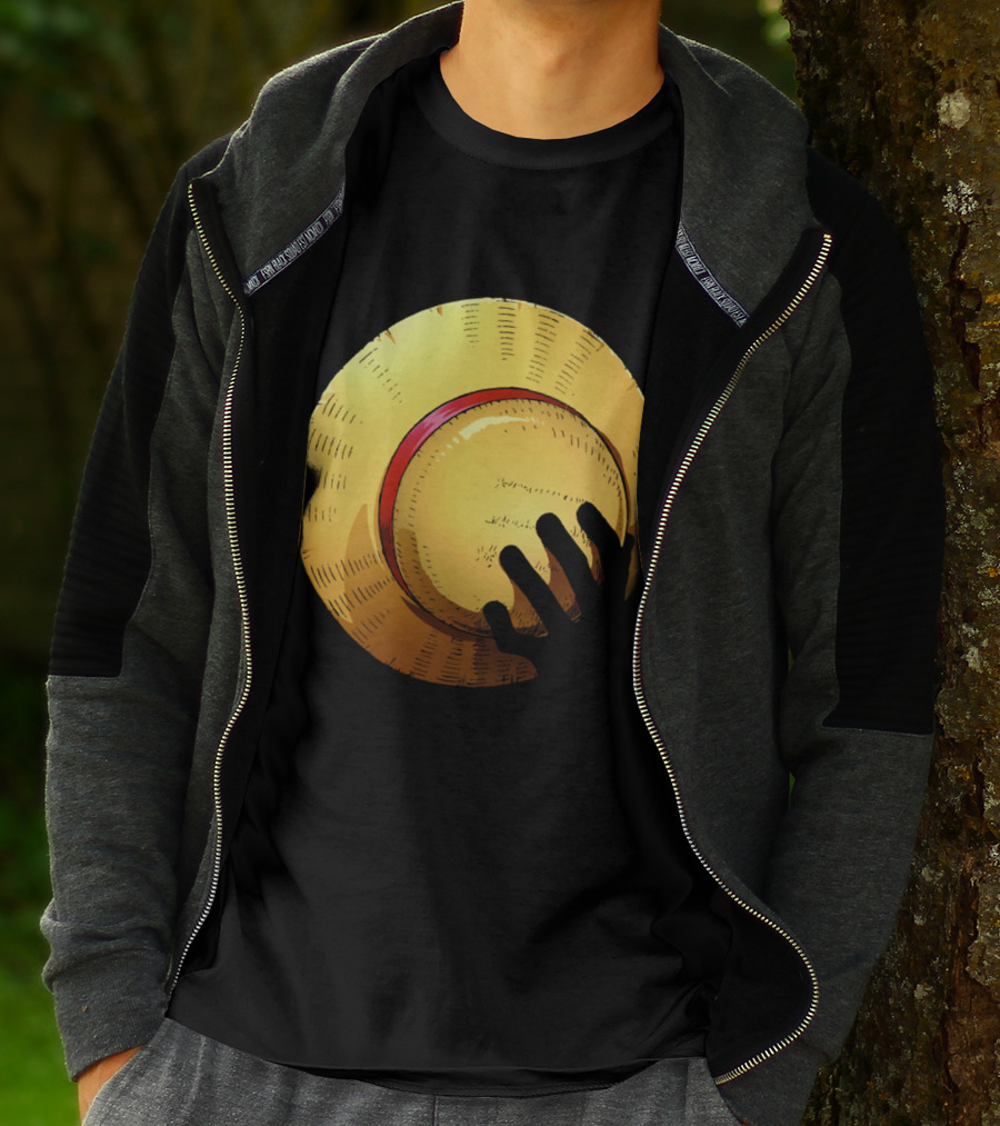 KEEP THE HAT Straw Hat Hand T-Shirt