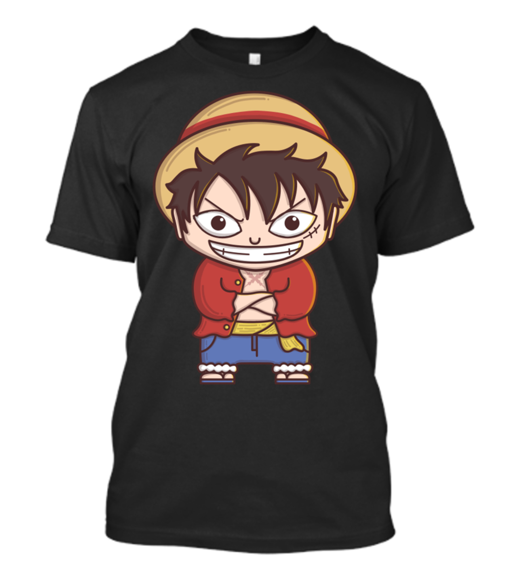 Luffy Si Topi Jerami Straw Hat Pirate Anime Character T-Shirt