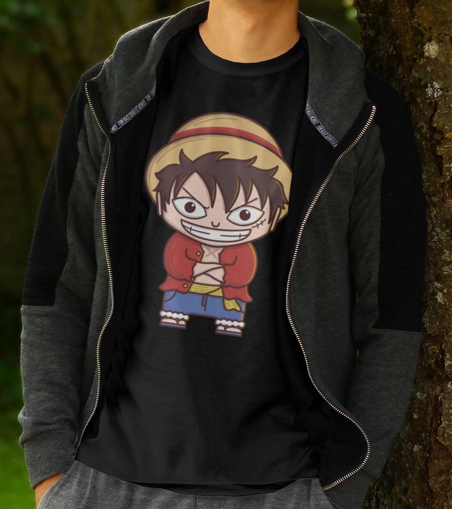 Luffy Si Topi Jerami Straw Hat Pirate Anime Character T-Shirt