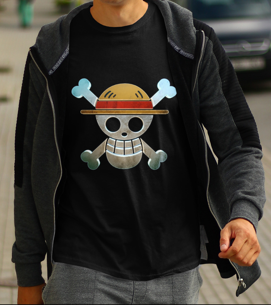 Mokey D Luffy Jolly Roger Straw Hat Pirate T-Shirt