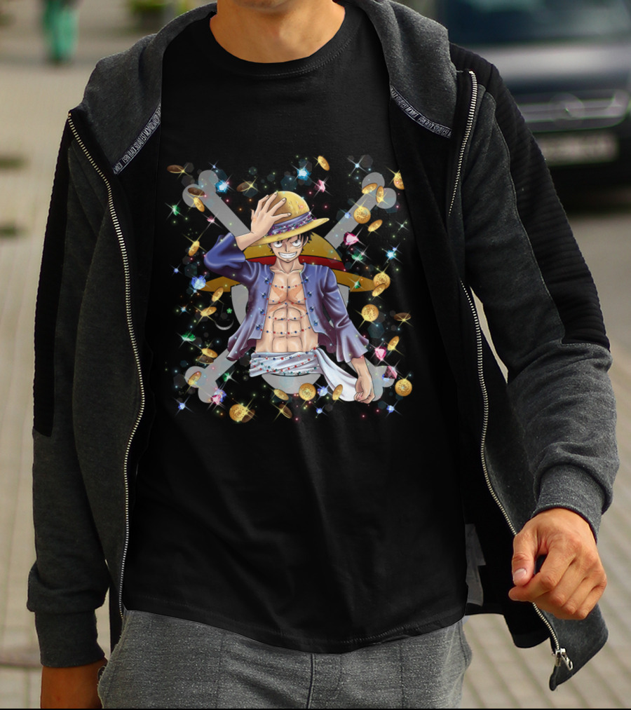 Iwara No Luffy Pirate King Sparkling Treasure Adventure T-Shirt