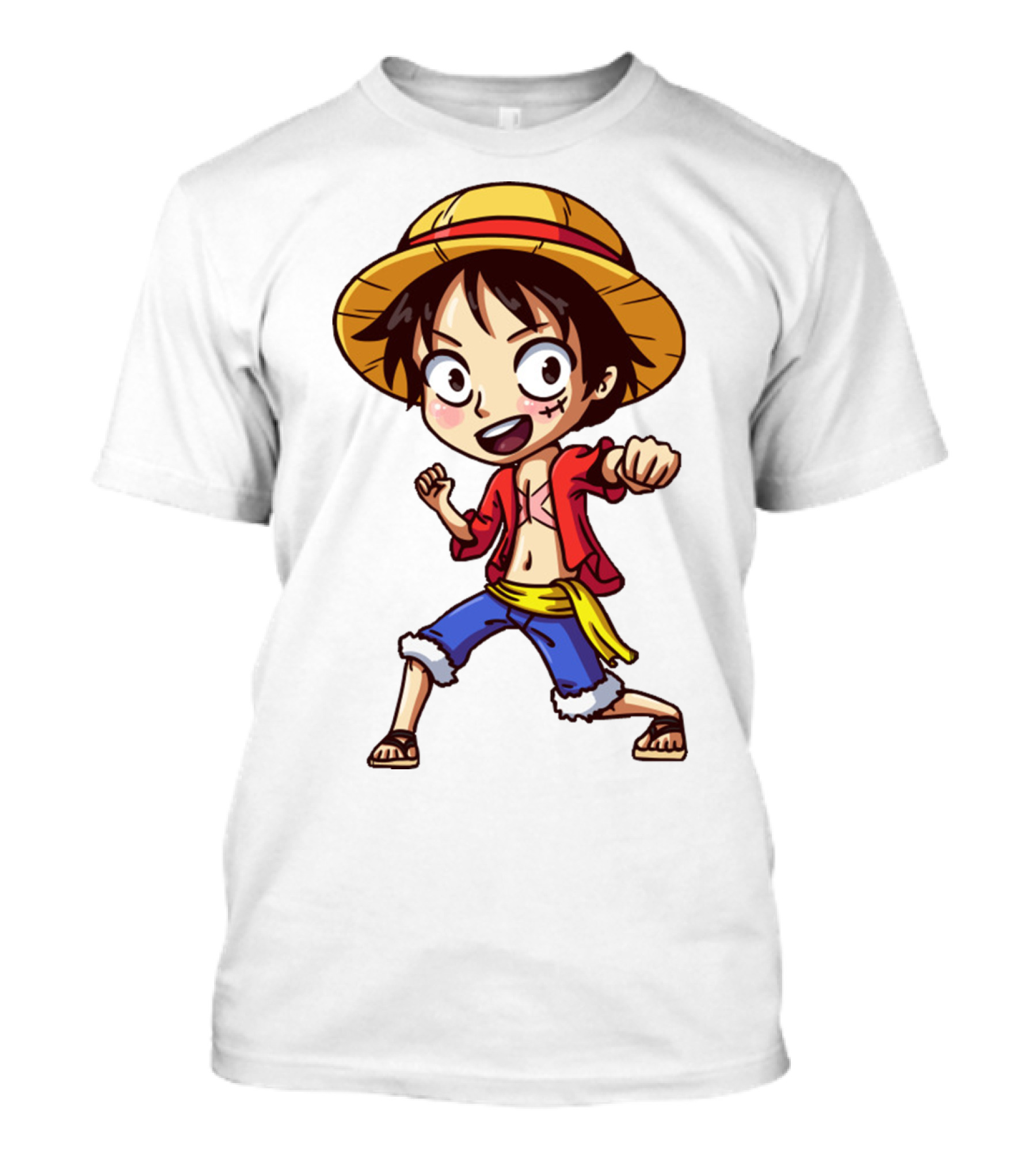 Luffy Chibi One Piece Straw Hat Pirate Anime Character T-Shirt