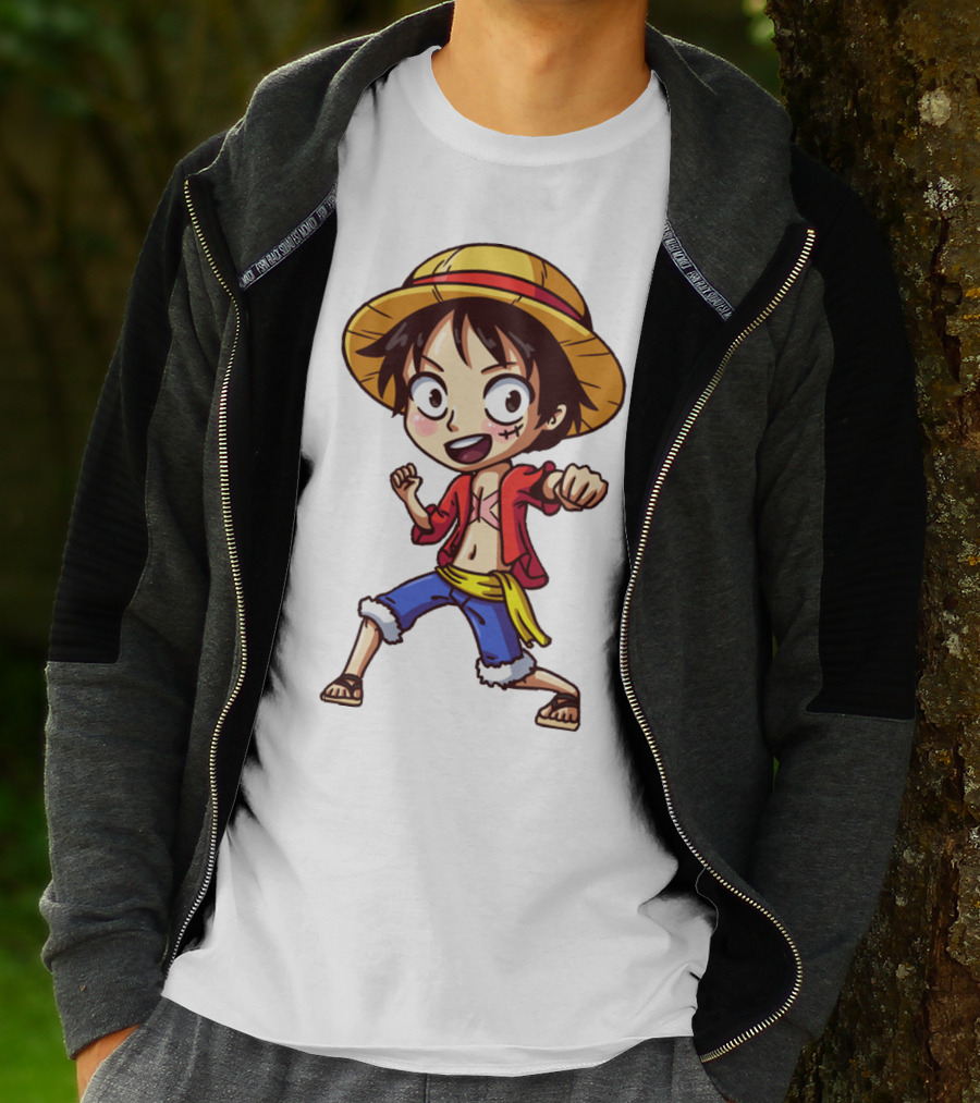 Luffy Chibi One Piece Straw Hat Pirate Anime Character T-Shirt