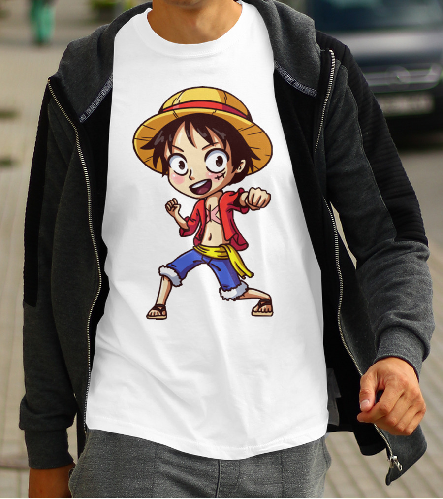 Luffy Chibi One Piece Straw Hat Pirate Anime Character T-Shirt