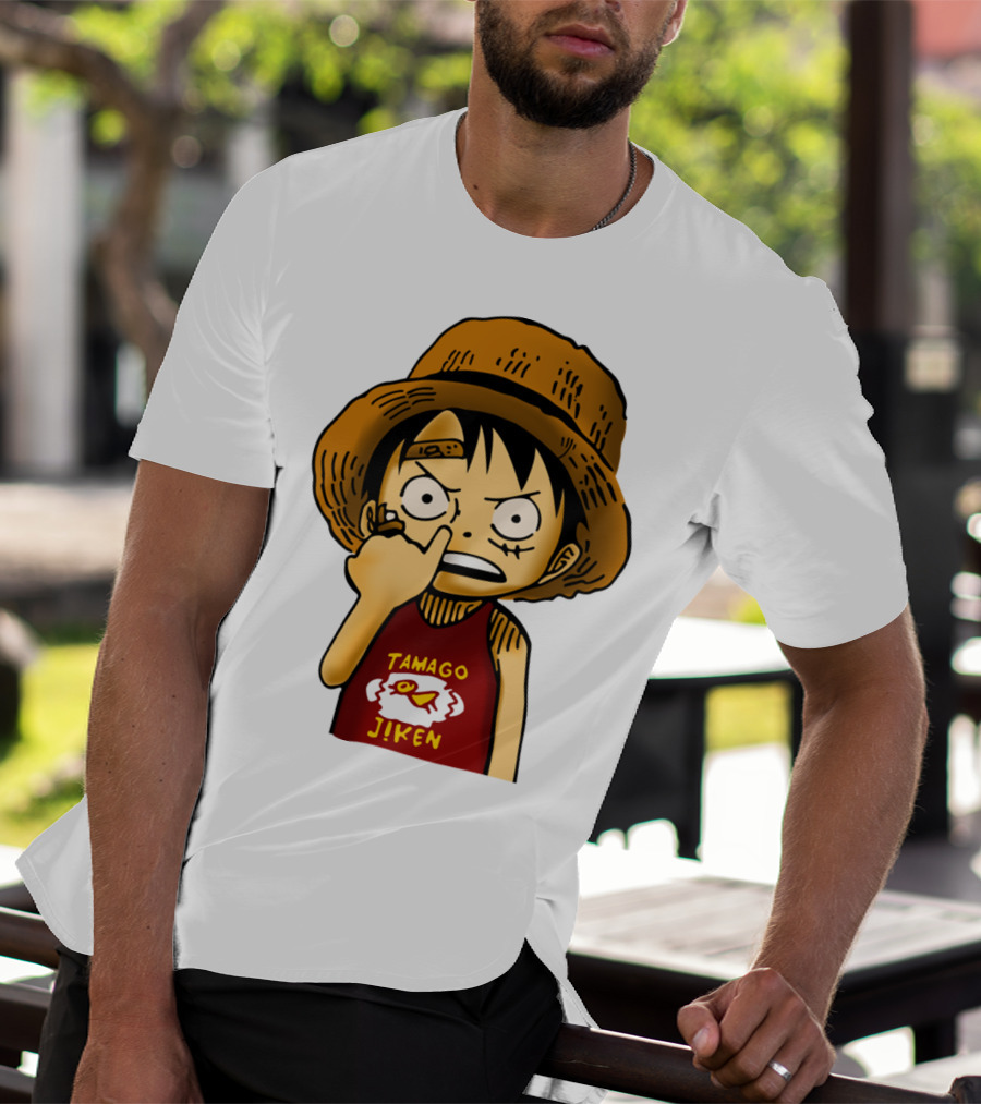 Luffy Childhood Tamago Jiken Iconic Straw Hat Young Luffy T-Shirt