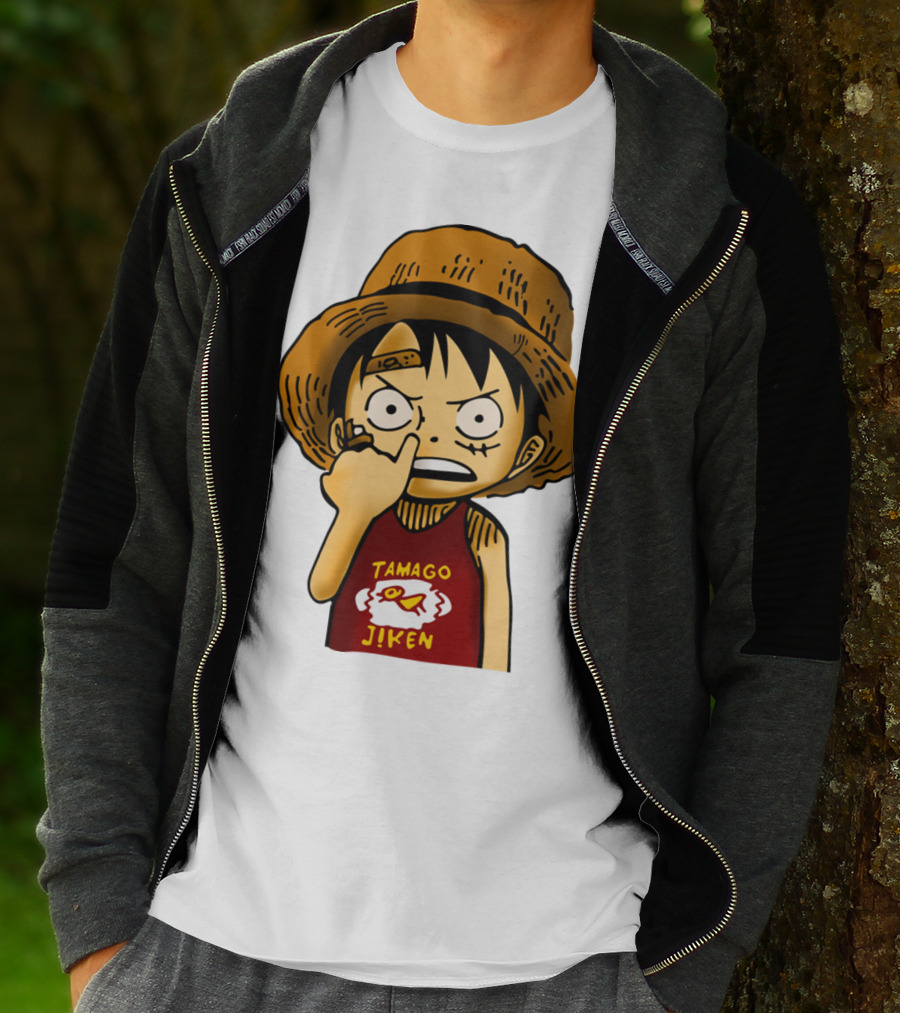 Luffy Childhood Tamago Jiken Iconic Straw Hat Young Luffy T-Shirt