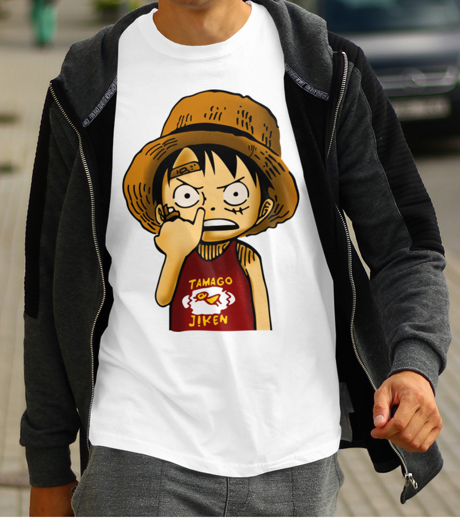 Luffy Childhood Tamago Jiken Iconic Straw Hat Young Luffy T-Shirt