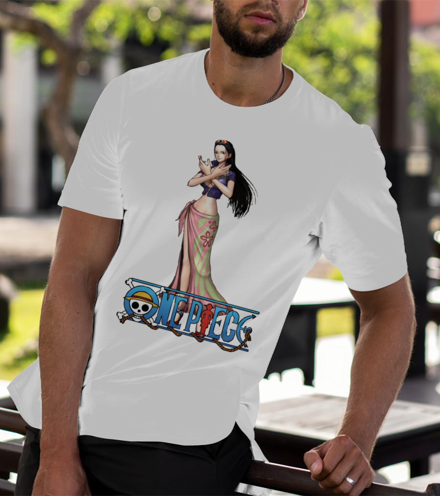 One Piece Nico Robin Anime Character With Straw Hat Pirate T-Shirt