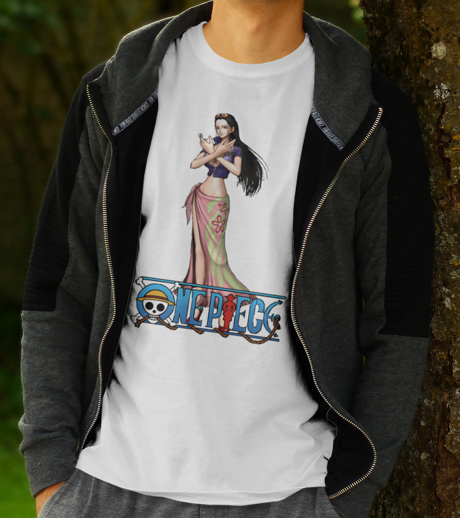 One Piece Nico Robin Anime Character With Straw Hat Pirate T-Shirt