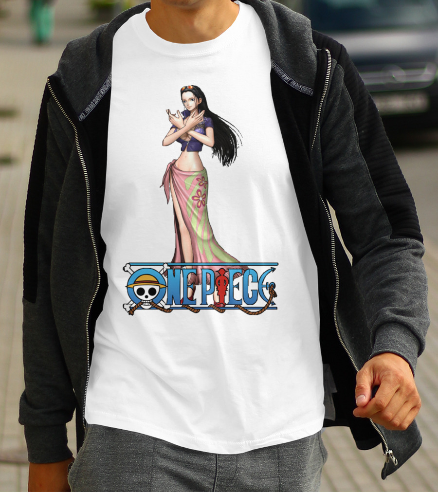 One Piece Nico Robin Anime Character With Straw Hat Pirate T-Shirt