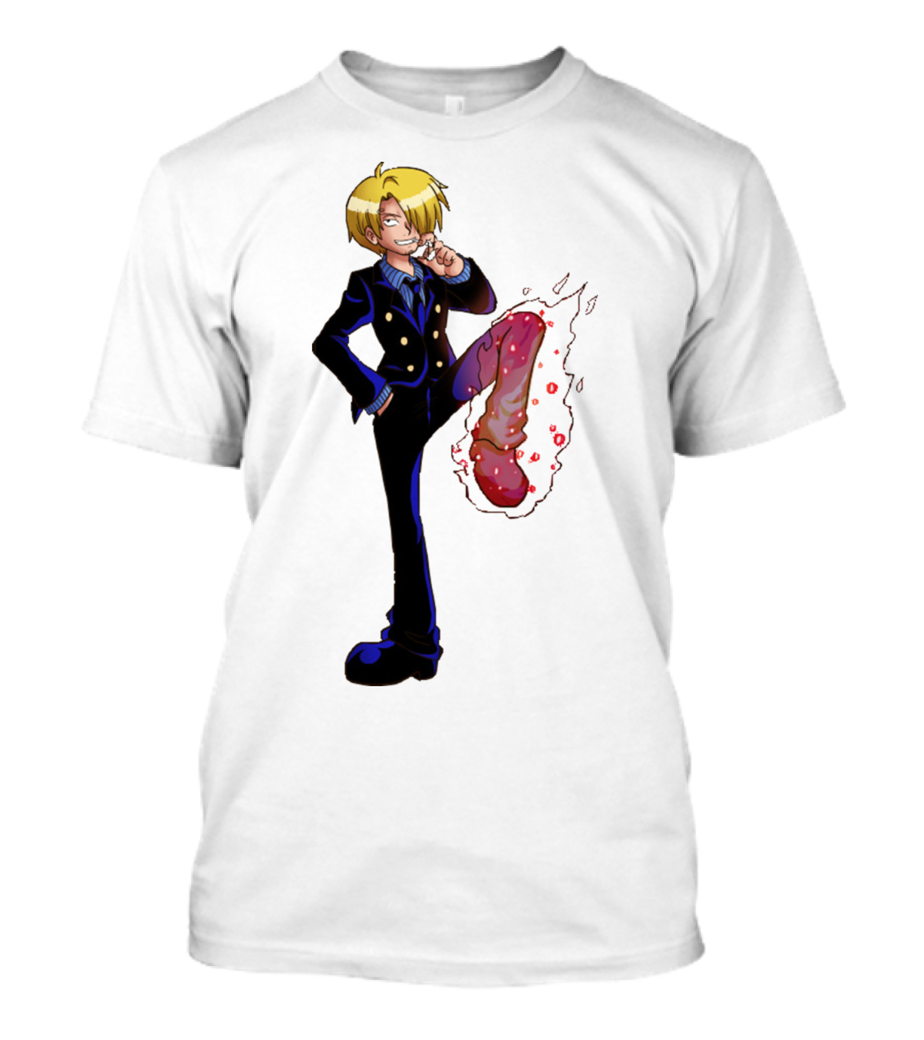 Sanji One Piece Fiery Kick Mode T-Shirt