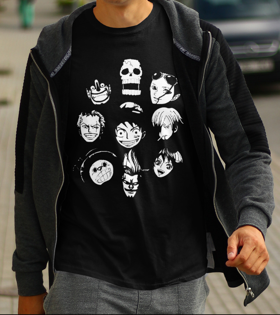 One Piece Straw Hat Crew Faces T-Shirt