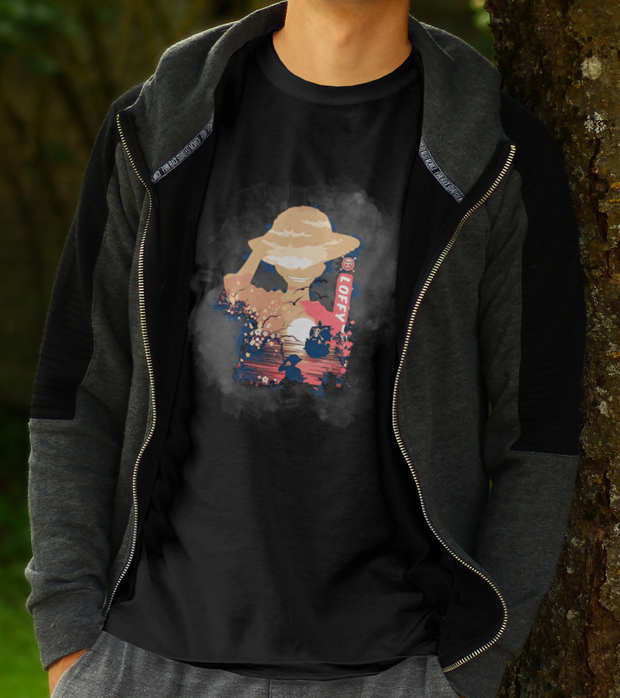 Monkey D Luffy Adventure With King Of The Pirates Story One Piece Sunset Scene T-Shirt