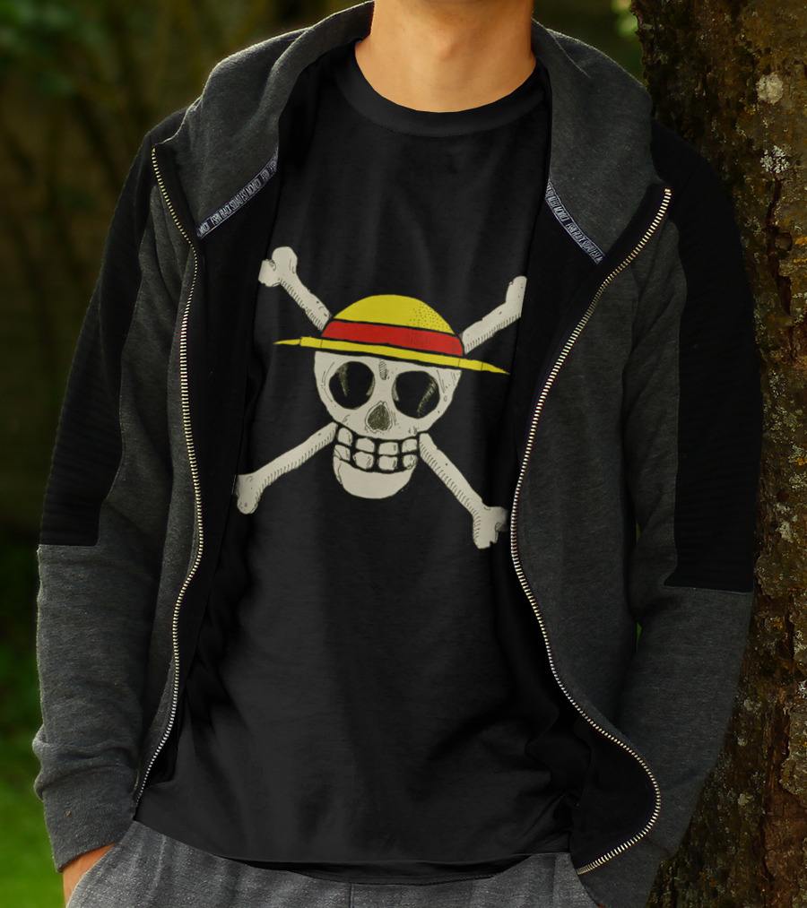 One Piece Skull Luffy Hat Crossbones By Miskel T-Shirt