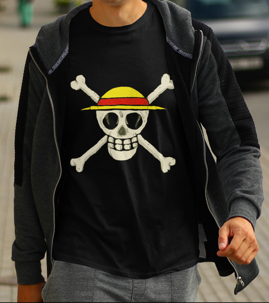 One Piece Skull Luffy Hat Crossbones By Miskel T-Shirt