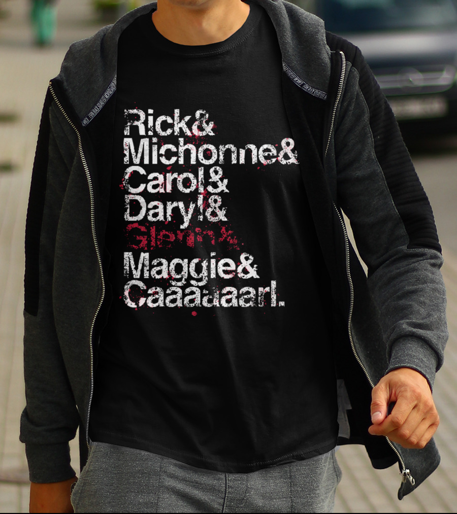 Rick And Michonne And Carol And Daryl And Maggie And Caaaaarl Spoiler Version T-Shirt