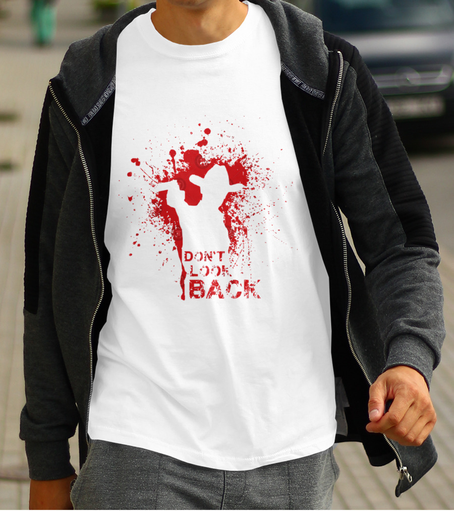 Don't Look Back Cowboy Silhouette With Red Splatter T-Shirt