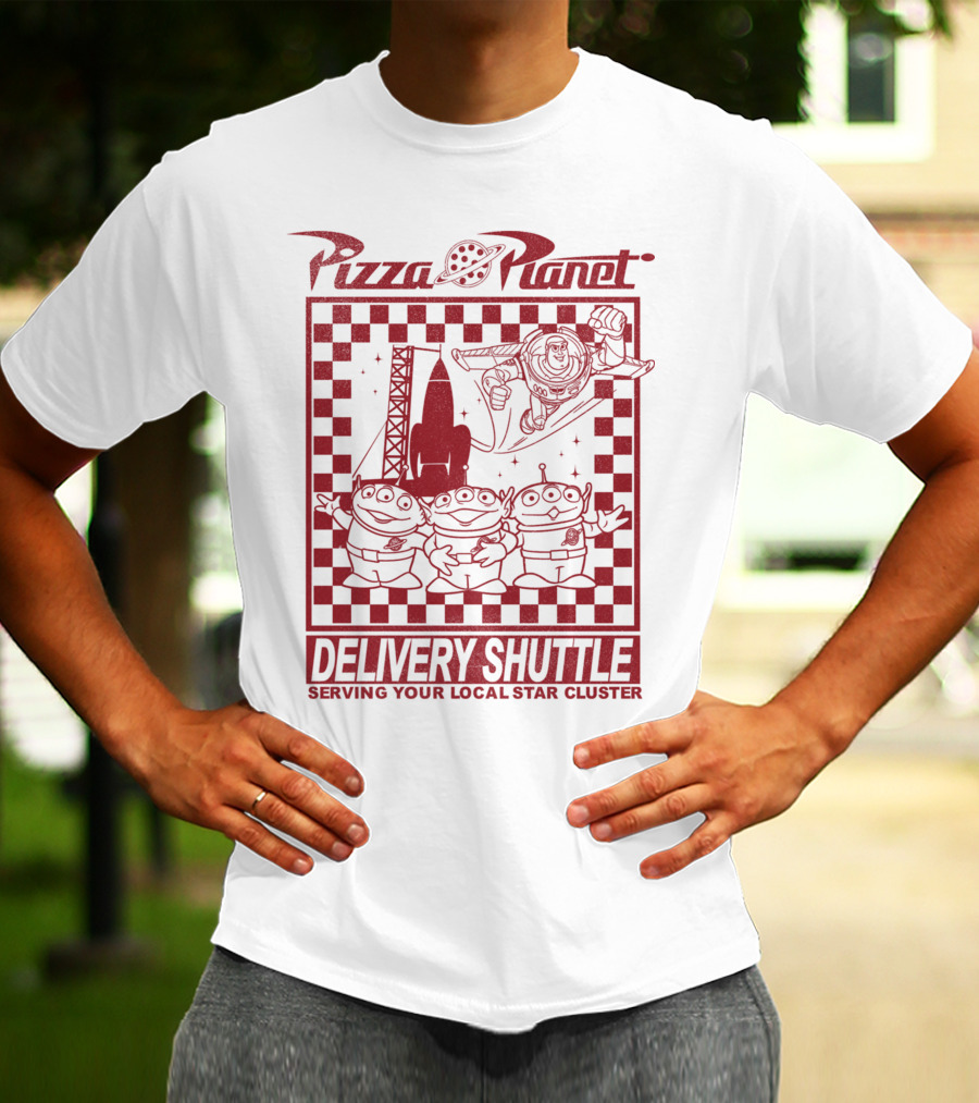 Pizza Planet Delivery Shuttle Serving Your Local Star Cluster T-Shirt