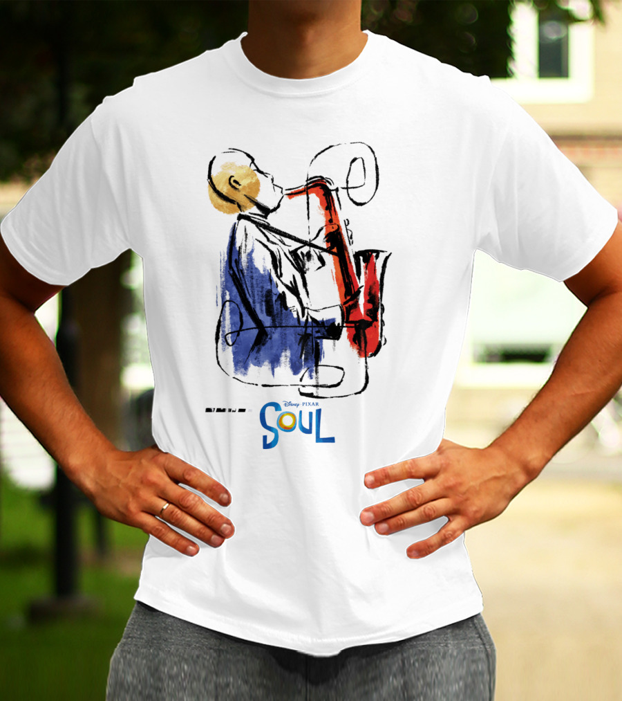 Disney Pixar Soul Watercolor Saxophonist T-Shirt