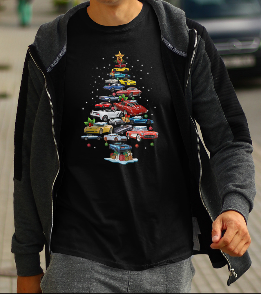 Corvette Christmas Tree Classic Cars Holiday Arrangement T-Shirt