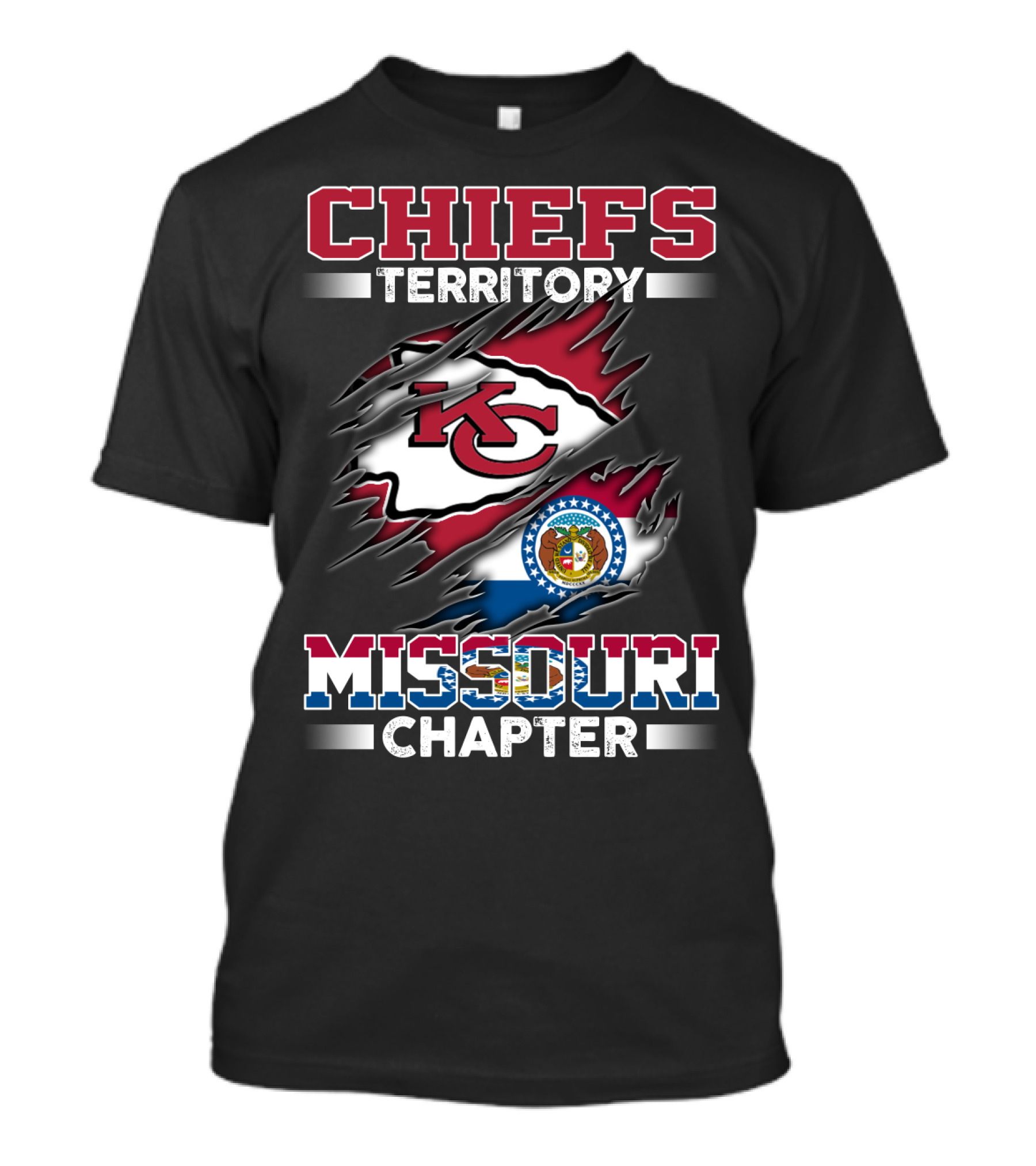 CHIEFS TERRITORY MISSOURI CHAPTER KC FLAG T-Shirt