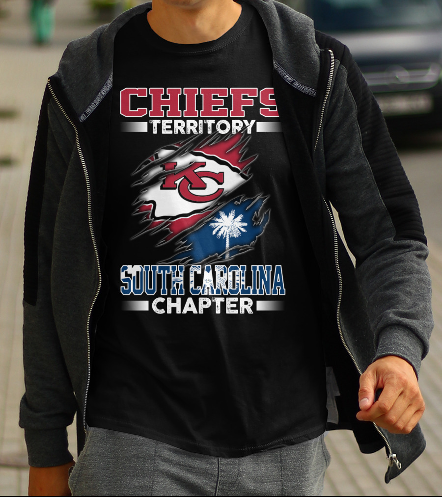 CHIEFS Territory South Carolina Chapter KC Logo Palmetto Flag T-Shirt