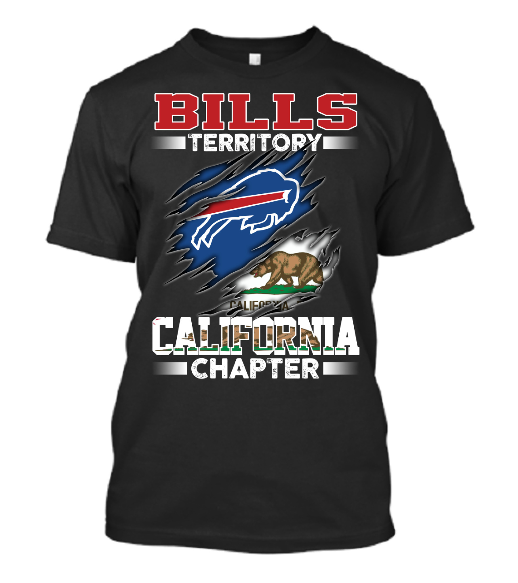 BILLS Territory California Chapter Buffalo Logo Bear Flag T-Shirt