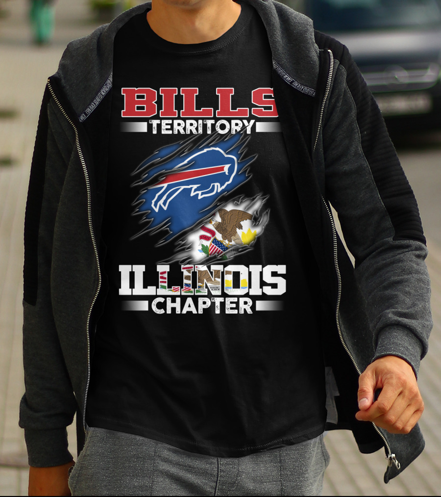 BILLS Territory Illinois Chapter Buffalo Bills Logo And Illinois State Seal T-Shirt