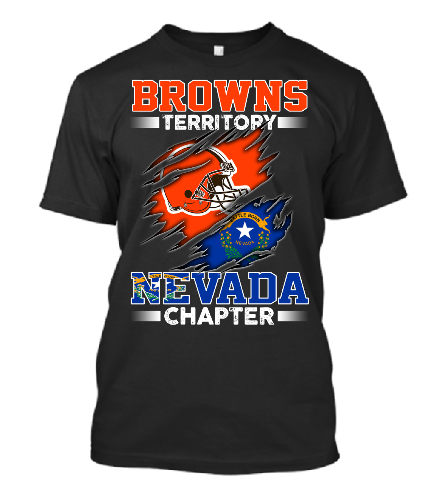 BROWNS TERRITORY NEVADA CHAPTER BATTLE BORN NEVADA T-Shirt
