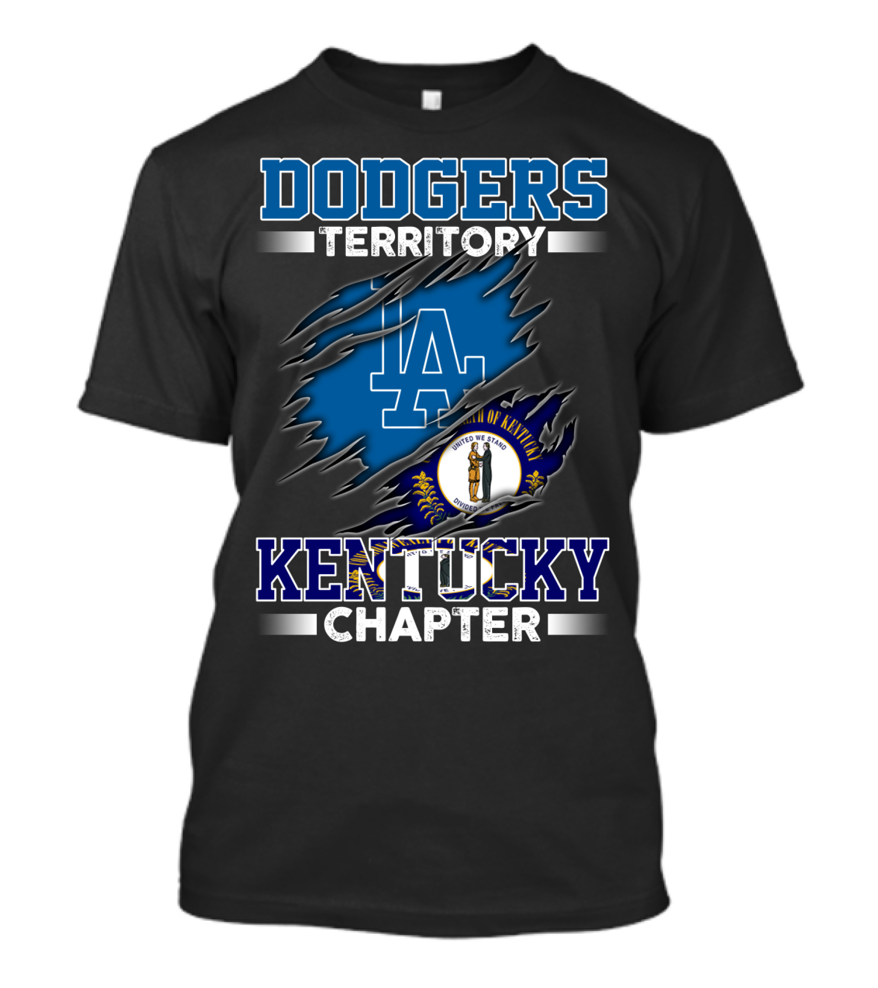 Dodgers Territory Kentucky Chapter LA Kentucky Flag T-Shirt