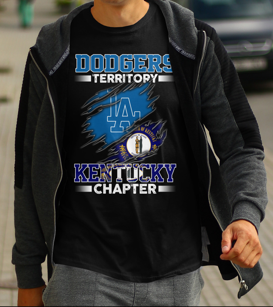 Dodgers Territory Kentucky Chapter LA Kentucky Flag T-Shirt