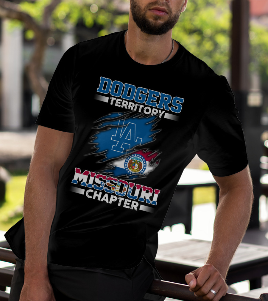 Dodgers Territory Missouri Chapter LA Missouri Flag T-Shirt