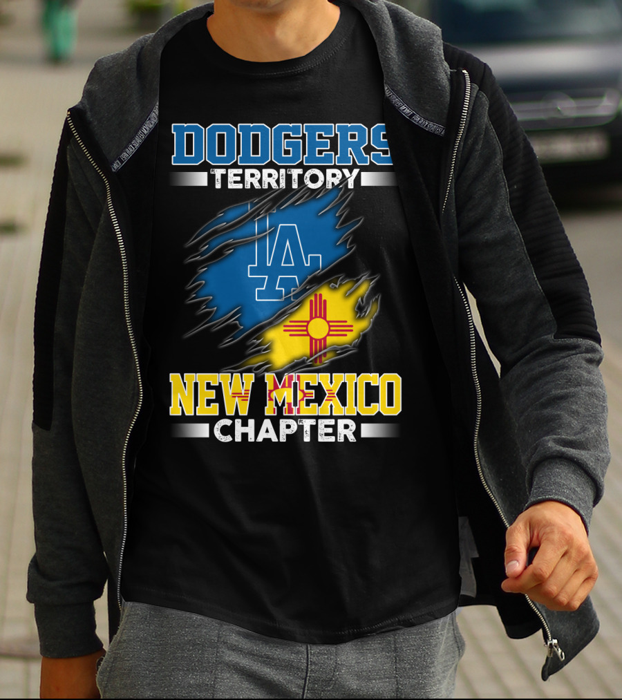 Dodgers Territory New Mexico Chapter LA Logo New Mexico Flag T-Shirt