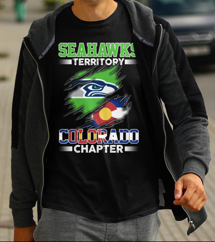 SEAHAWKS TERRITORY COLORADO CHAPTER SEATTLE LOGO FLAG интеграция T-Shirt