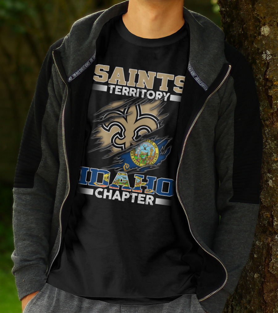 Saints Territory Idaho Chapter State Of Idaho Seal Fleur-De-Lis Symbol T-Shirt
