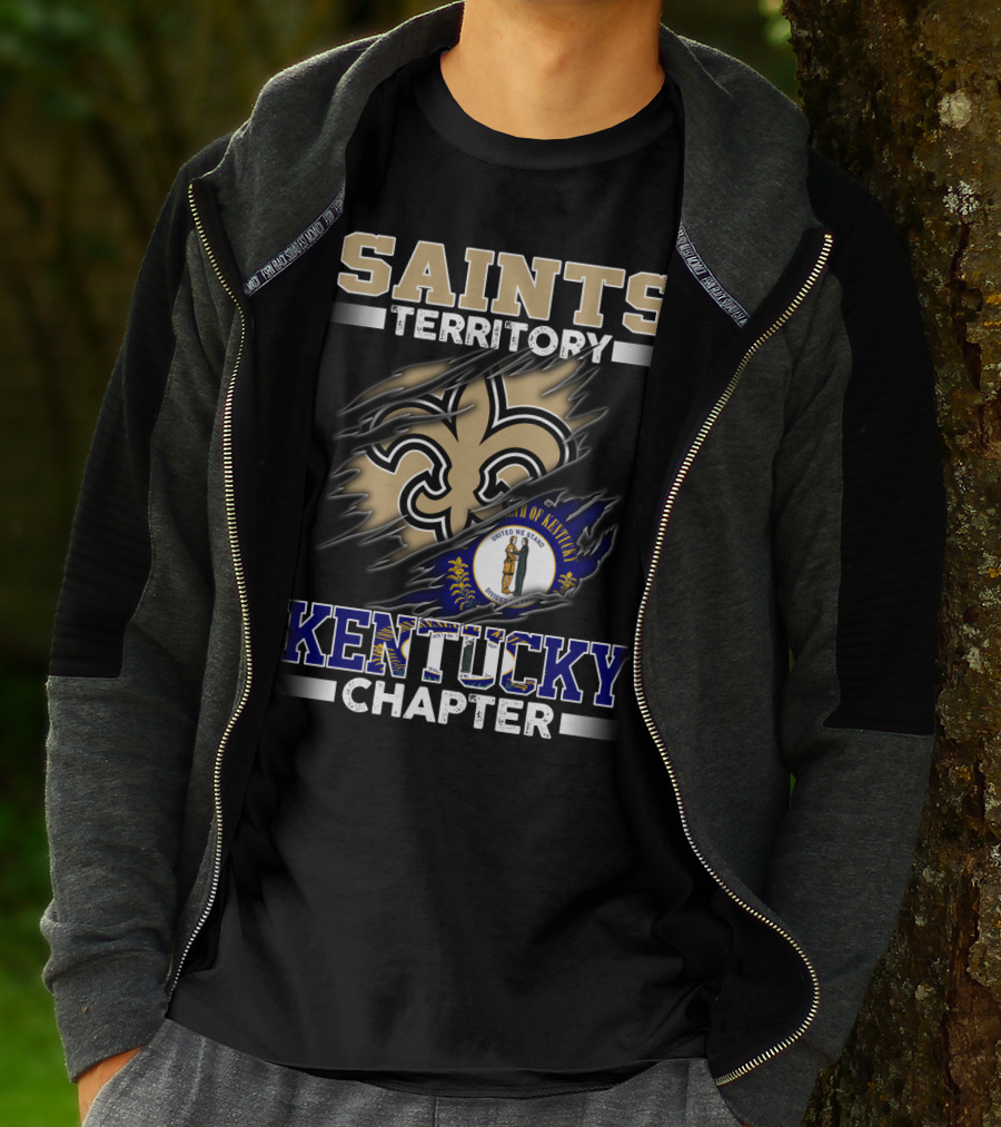 Saints Territory Kentucky Chapter Fleur-De-Lis State Flag T-Shirt