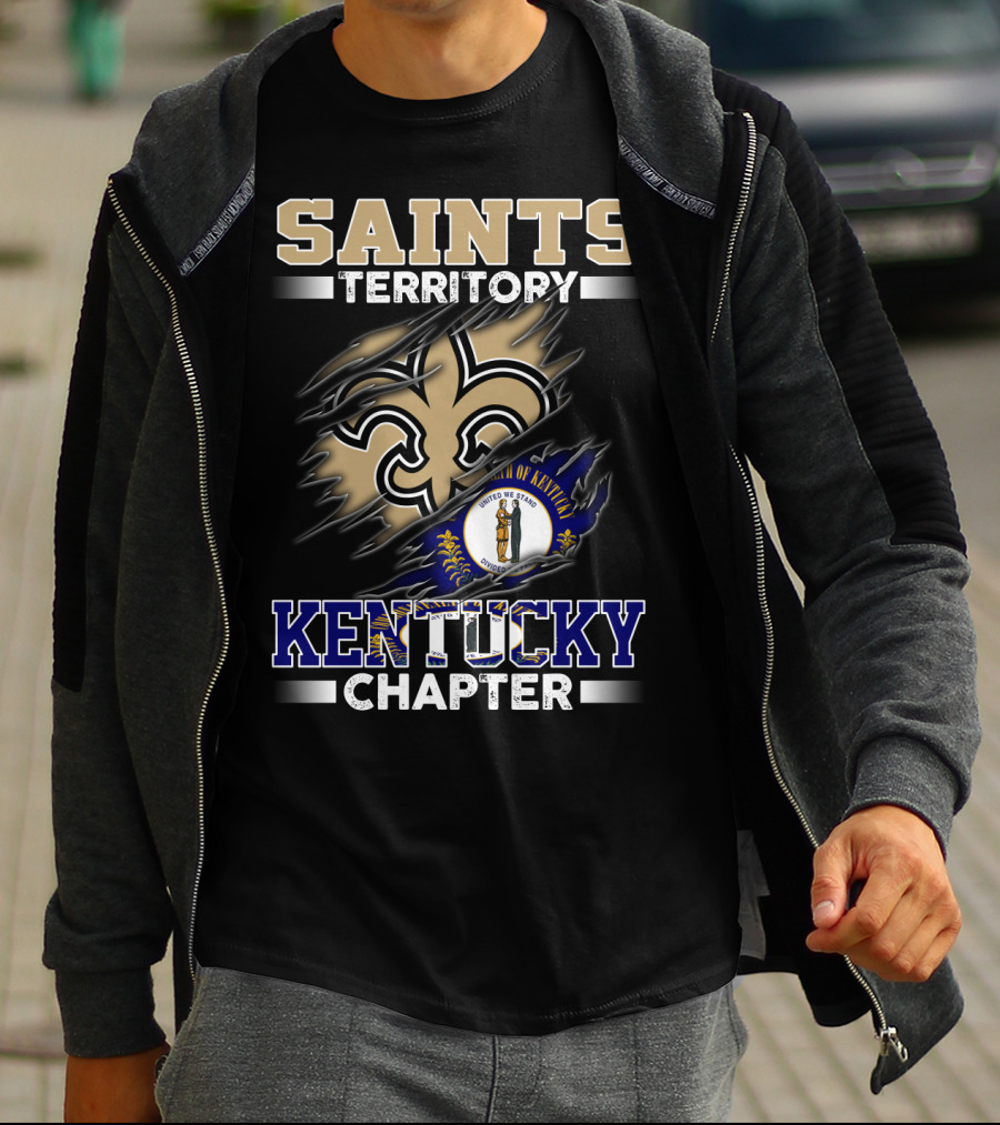 Saints Territory Kentucky Chapter Fleur-De-Lis State Flag T-Shirt
