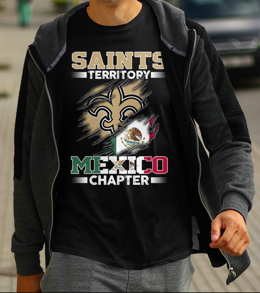 Saints Territory Mexico Chapter National Football Logo Flag T-Shirt