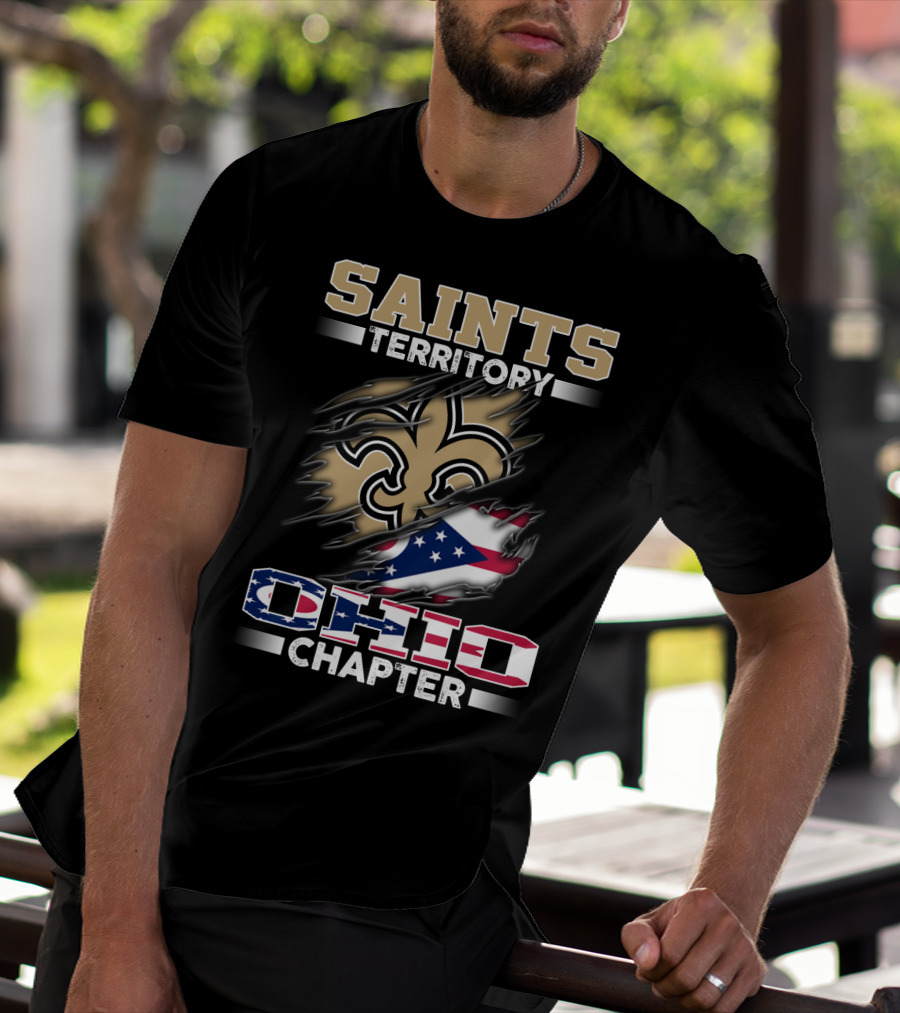 Saints Territory Ohio Chapter With Flag Icons T-Shirt