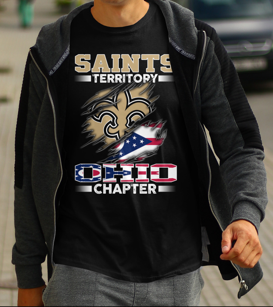 Saints Territory Ohio Chapter With Flag Icons T-Shirt