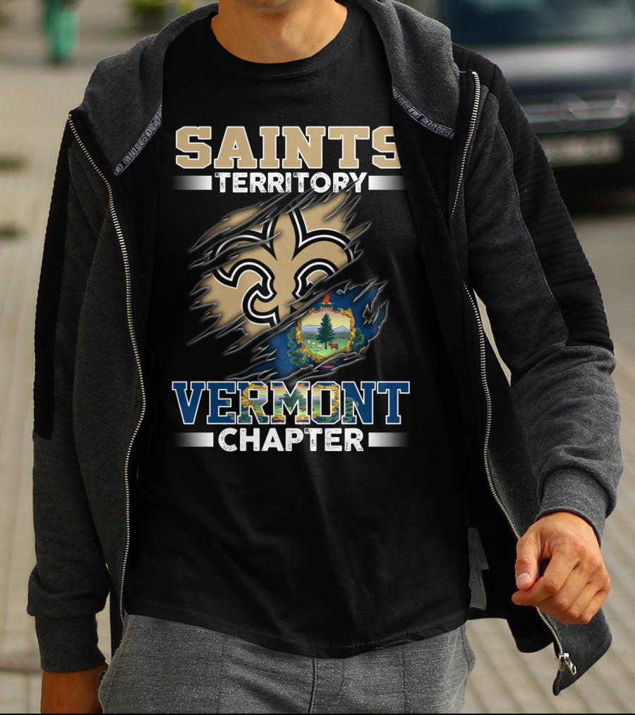 Saints Territory Fleur-De-Lis Vermont Chapter State Seal T-Shirt