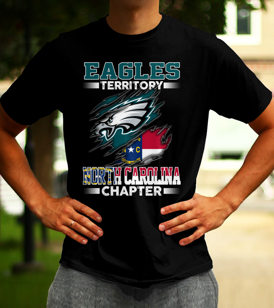 Eagles Territory North Carolina Chapter Logo Featuring State Flag And Team T-Shirt