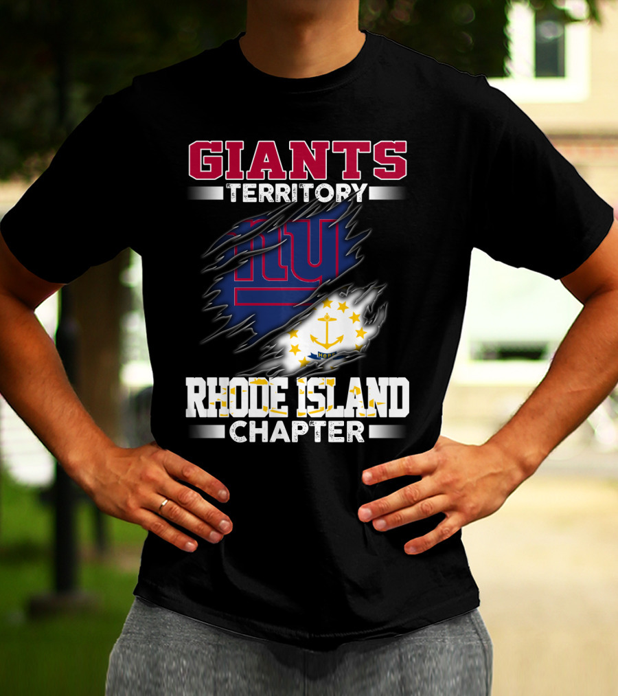 GIANTS Territory Rhode Island Chapter NY Blue Rip Flag T-Shirt